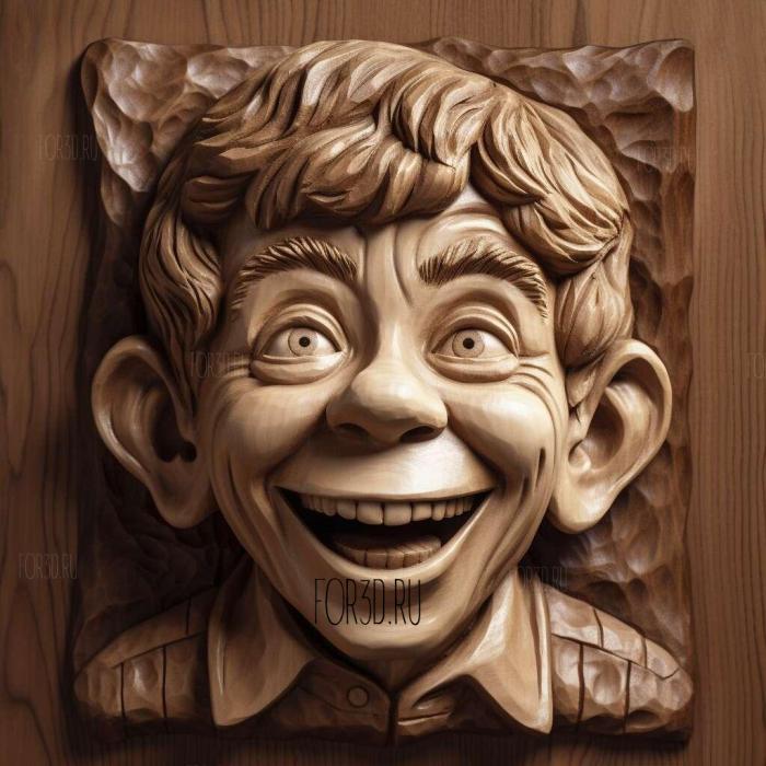 Alfred Neuman 1 stl model for CNC